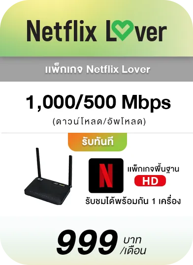 เน็ตบ้าน NETFLIX Lover เอาใจสายเน็ตฟิก ดูคอนเท้นต์ฟรียาวๆ
