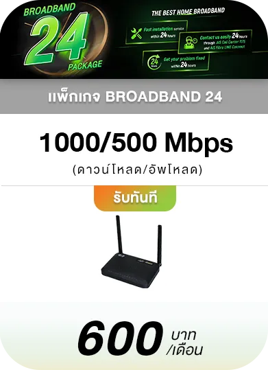 ติดตั้งเน็ตบ้าน บริการรวดเร็ว 24 ชั่วโมง ด้วยเน็ตราคาเริ่มต้น 600.-บาท/เดือน