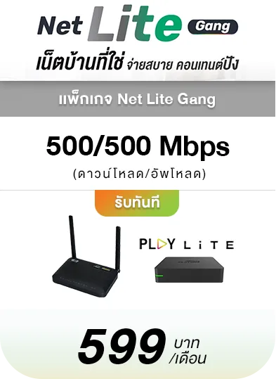 เน็ตบ้านที่ใช่ จอยสบาย คอนเทนต์ปัง ติดเน็ตบ้านวันนี้Net Lite Gang
